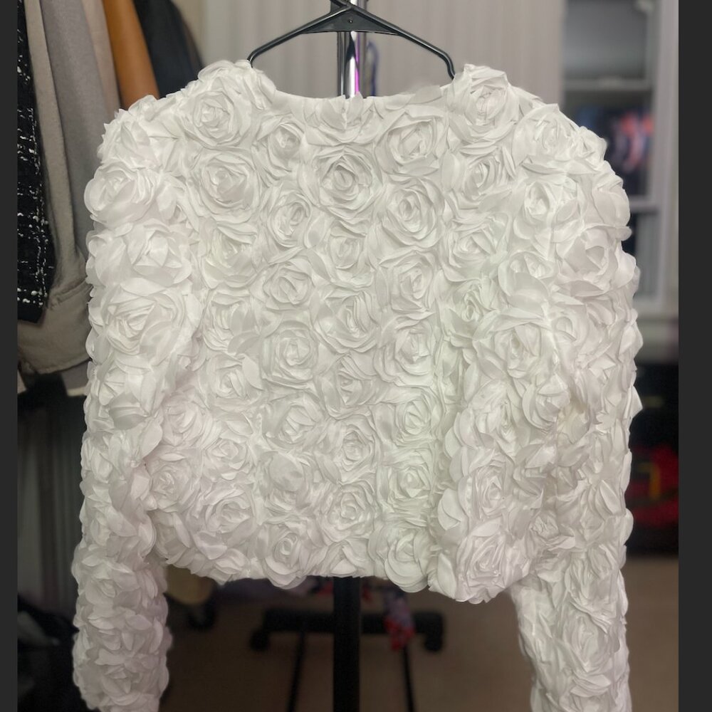 Dolan Left Coast- Floral Appliqué Cropped Jacket - Picture 3 of 4